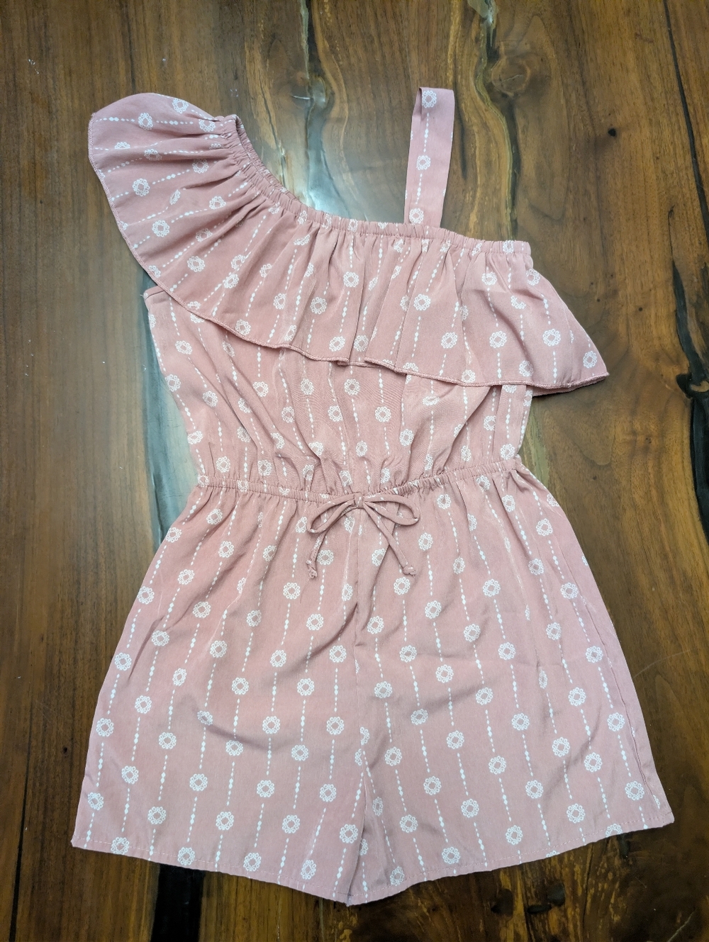 Girls' Pink Floral Romper